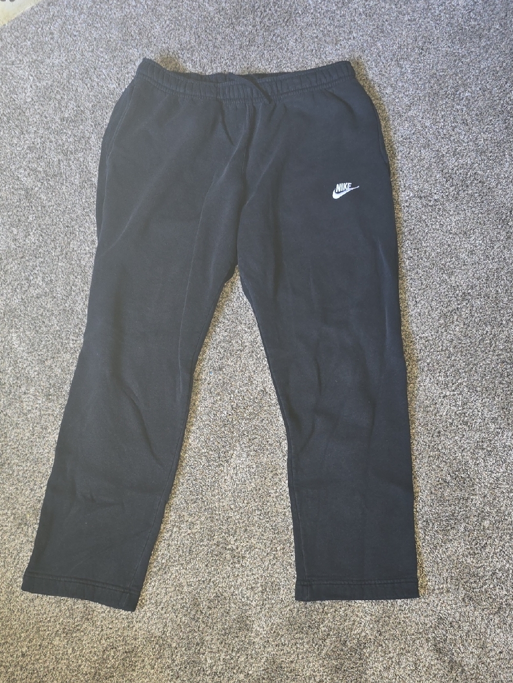 Nike Men's  Black Sweat Joggers with White Swoosh